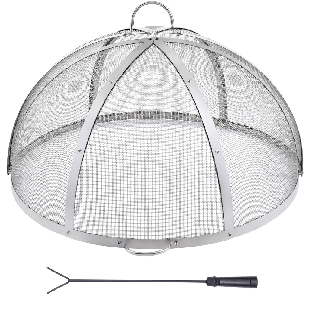 Firepit Spark Screen Lid, 40' Diameter, Outdoor Firepit Ring Cover Round Accessories, Fire Pit Metal Cover, Easy-Opening Stainless Steel Fire Ring Covers for Outdoor Patio Fire Pits Backyard