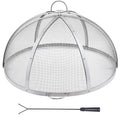 Firepit Spark Screen Lid, 40' Diameter, Outdoor Firepit Ring Cover Round Accessories, Fire Pit Metal Cover, Easy-Opening Stainless Steel Fire Ring Covers for Outdoor Patio Fire Pits Backyard