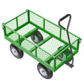 900 Lbs Steel Garden Cart on Wheels, Heavy Duty Pullable Garden Wagon Yard Cart, Outdoor Metal Utility Wagon with 10' Tires and Mesh Removable Sides(Convert to Flatbed), and 180°Rotating Handle