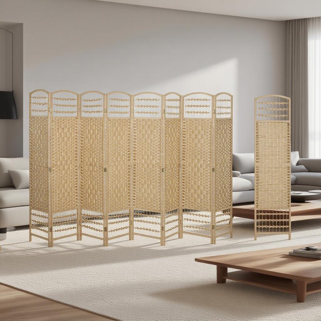 8 Panel Folding Room Divider Screen Privacy Screen Freestanding