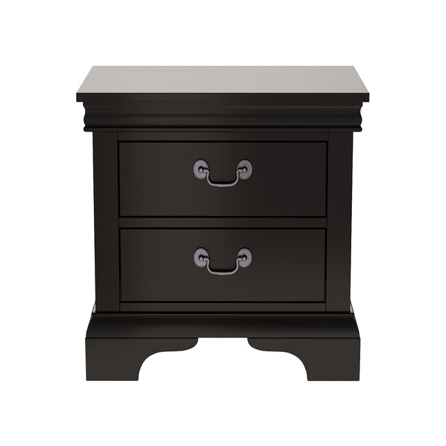 Classic Wooden Nightstand, 2 Storage Drawers, 22'L, Solid Wood