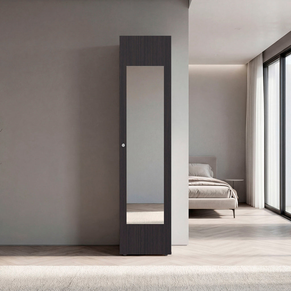 Wenge Storage Cabinet with Mirror