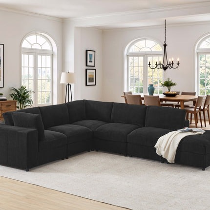 Corduroy Reversible Modular Sectional