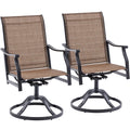 Outdoor Dining Chairs Set of 2, 360°Swivel Patio Dining Chair with Textilene Fabric, Outdoor Metal Armchair All Weather Resistant, Ergonomic Comfort, Perfect for Patio, Backyard, Balcony