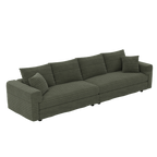 102.4 'Plush Corduroy 4-Seat Sofa,Modern Comfy Upholstered Sofa Cloud Couch,Deep Seat Couches with Soft Pillows and Movable Ottoman,Convertible Sofa Lounge Chair,for Living Room,Apartment,Office,Green - Eloy Royal