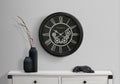 Lerici Moving Gear Wall Clock, Black, 23 in