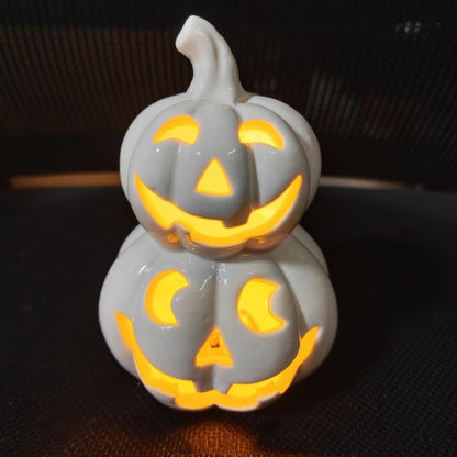 Halloween Pumpkin Lamp Ceramic Luminous Skull Decoration