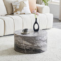 Simple Grey Marble Round MDF Coffee Table: 23.6' Diameter × 11.8' Height, Modern Minimalist Style, Perfect for Living Room, Apartment & Home Decor.No Need Assembly.