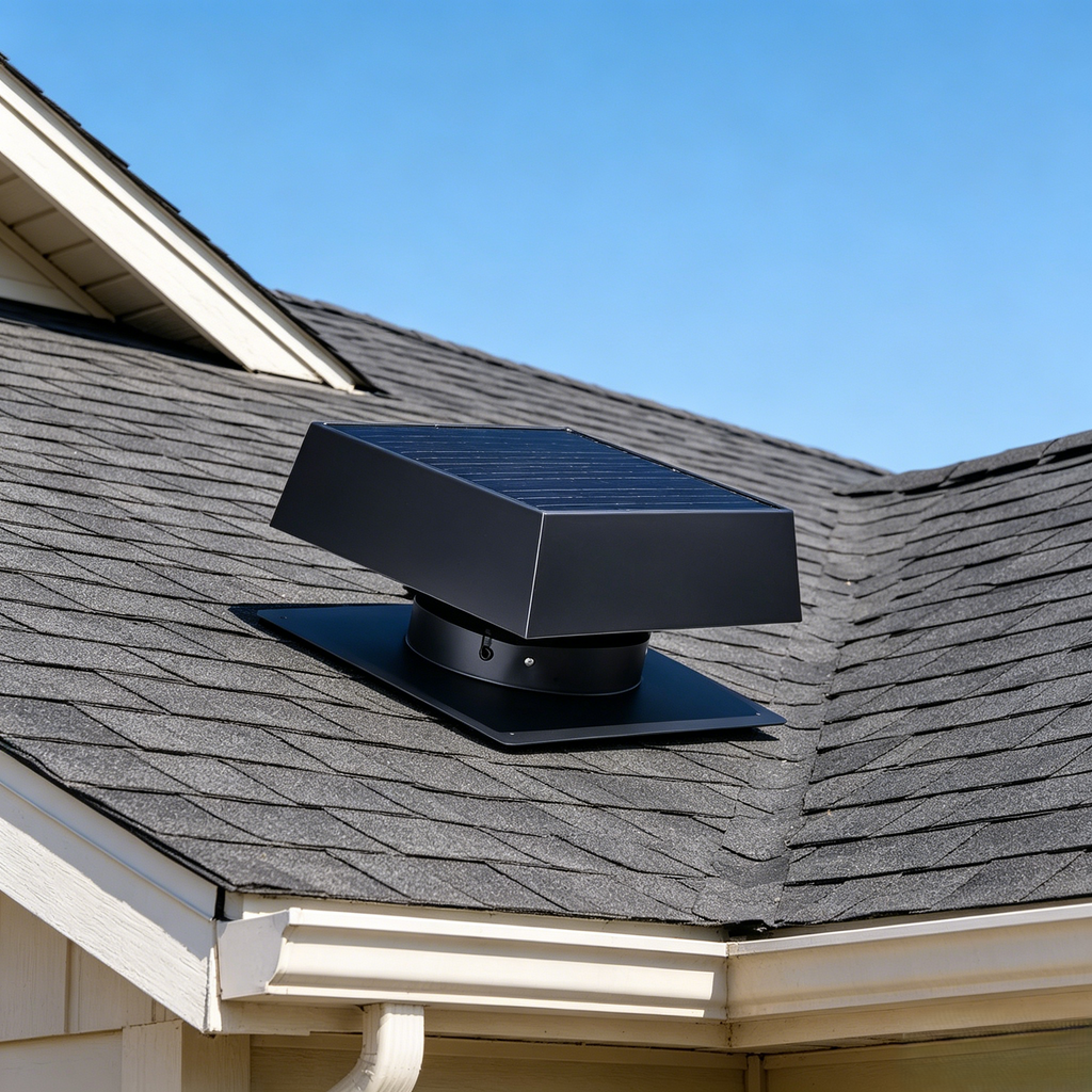 12' Flush Mount Trapezoid Solar Attic Vent,35W Dual Power Roof Exhaust Fan,3-Speed Remote & 25°C Auto Function,1200 CFM,MPPT Controller Solar Ventilator Solar Vent for House Attic, Garage, Greenhouse