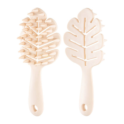 Leaves Shampoo Brush Hard Teeth Shampoo Long-handled Comb