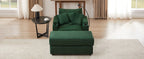Modern Style Single Sofa Couch with Storage, USB Ports, Cup Holders, Green Corduroy - Eloy Royal