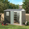 9x6 FT Metal Garden Shed with 1 Windows for Outdoors Patio  Hinge Doors Storage Sheds