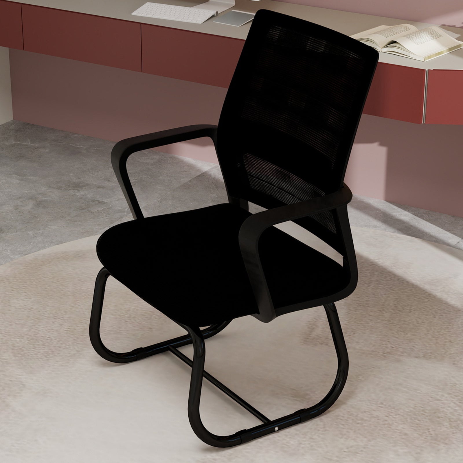Minimalist Modern Office Chair – Metal Frame, Soft & Comfortable, Home & Office Use, Multiple Colors Available