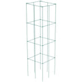 Tomato Cages, 11.8' x 11.8' x 46.1', 10 Packs Square Plant Support Cages, Green PVC-Coated Steel Tomato Towers for Climbing Vegetables, Plants, Flowers, Fruits