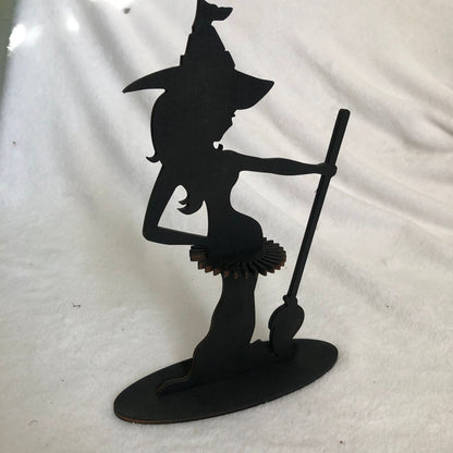 Wooden Halloween Witch Napkin Holder Kitchen Restaurant Decoration