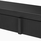 TREXM Modern Console Table with 2 Storage Drawers, Fluted Entryway Table with Rounded Silhouette for Hallway Living Room and Entryway (Black) - Eloy Royal