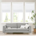 1-Piece 34x64' Linen Blend Light Filtering Cordless Roman Shade,White