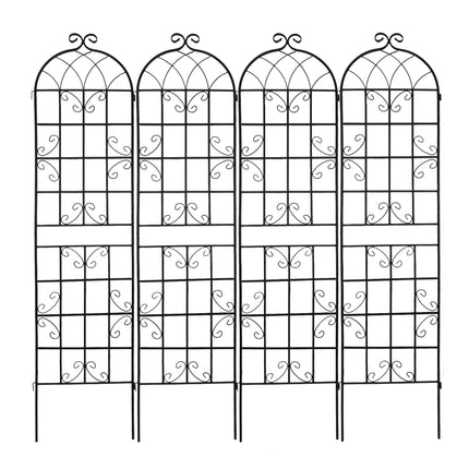 Metal Garden Trellis 4 Pack Rustproof Climbing Plant Support Black 86.7'' x 19.7''