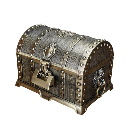 Retro Chinese Style Wedding Jewelry Box Alloy Hand Jewelry Storage Box With Lock