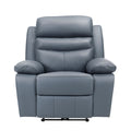 Power Reclining Chair Leather Blue