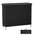Folding Portable Bar Table, 43.3 x 15.2 x 34.8 in, with Carry Bag, Storage Shelf, and Detachable Skirt, Quick and Easy Setup, Foldable Mobile Bartending Station for Events, Party, Tradeshow