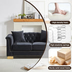 {Video] Classic Modern Style Sofa, 62-inch Chesterfield Classic Rolled Arm Tucked-in Nailhead Decor Cloud Two-Seater Velvet Sofa, Luxury Double Sofa Suitable for Living Room, Bedroom, Apartment, - Eloy Royal