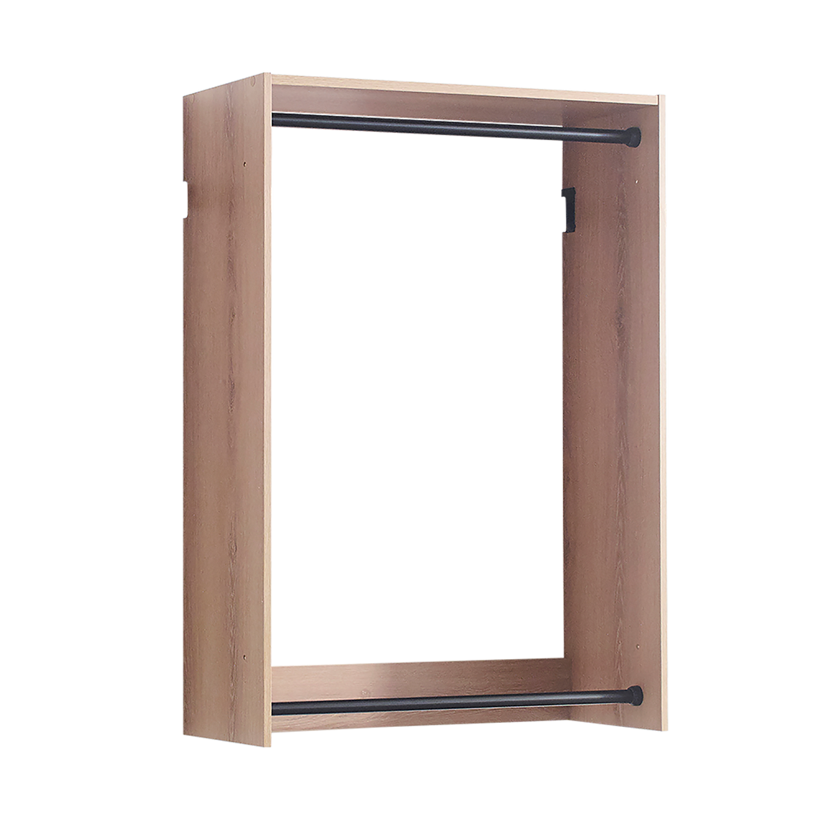 Devi Oak Wall Mounted Wood Closet System with Modular Units and Warm Finish
