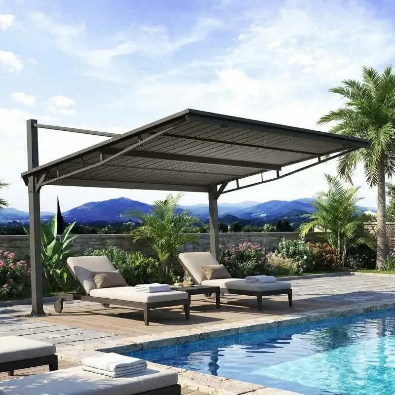 Outdoor Gazebo 10' x 12', Hard Top Metal Gazebo, Freestanding Shelter Pergolas with Galvanized Steel Roof, Heavy Duty Patio Gazebo for Backyard and Deck,Grey