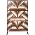Outdoor & Indoor Privacy Screen Metal Privacy Screen 76' H×48' W, Freestanding Decorative Privacy Screen for Deck Balcony Patio, Privacy Fence Panels for Outside Lawn Garden PS101 RUSTY