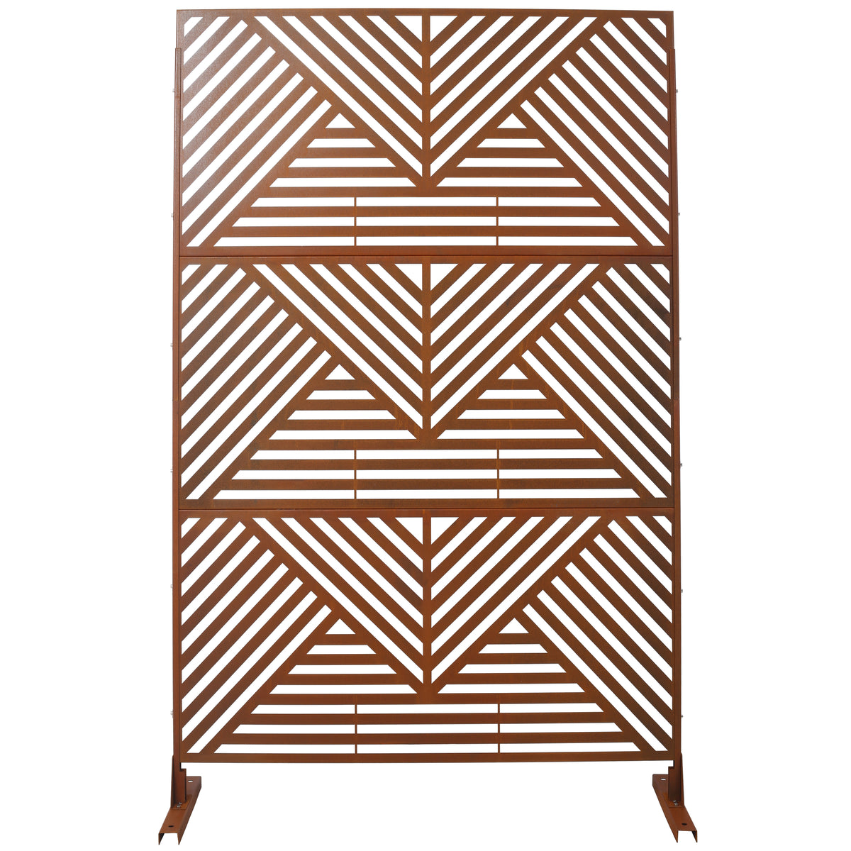 Outdoor & Indoor Privacy Screen Metal Privacy Screen 76' H×48' W, Freestanding Decorative Privacy Screen for Deck Balcony Patio, Privacy Fence Panels for Outside Lawn Garden PS101 RUSTY