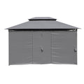 13x10 ft Outdoor Patio Gazebo Canopy Tent with Ventilated Double Roof and Side Wall (Detachable Curtain Included on All Sides), Suitable for Lawn, Garden, Backyard and Deck - Grey