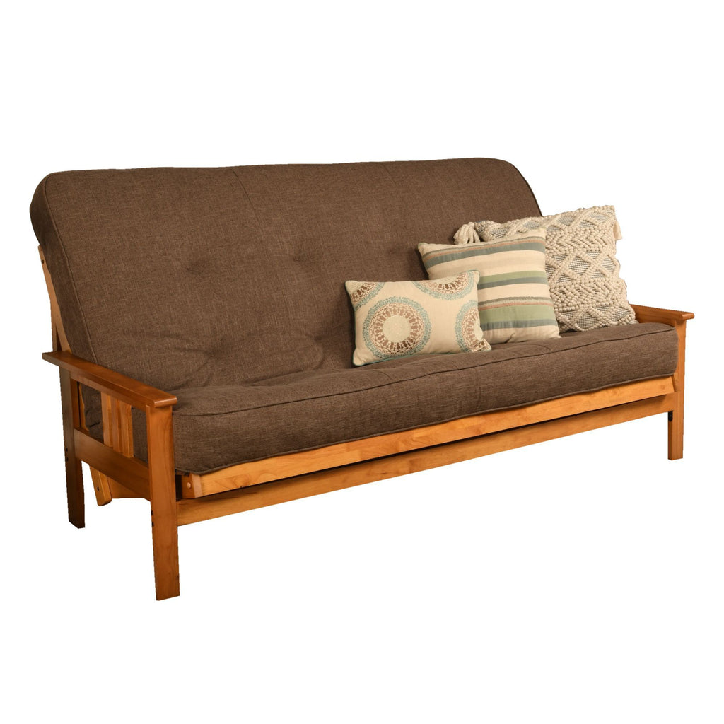Westwood Queen-size Futon Frame in Butternut Finish includes Linen Cocoa Mattress