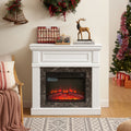 Electric Fireplace with Mantel,fireplace mantel surround with 23' Fireplace Insert, Adjustable Flame, Remote Control-White,41.34'W*14'D*40'H