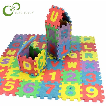 children mini EVA Foam Alphabet Letters Numbers Floor Soft Baby Mat 3d puzzle Kids Educational toys 36 pcs - Eloy Royal