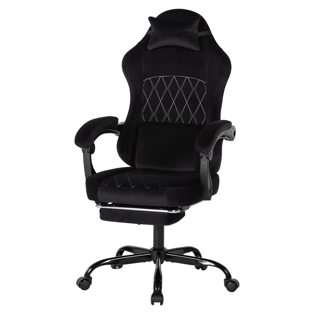 Ergonomic Gaming Chair Video Gamer Chairs Gaming Computer Chairs Gamer Chairs for Adults Massage Lumbar Support Swivel Height Adjustable Headrest Backrest Black