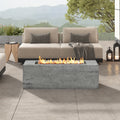U_STYLE Outdoor Rectangular Propane Fire Pit 40000 BTU,41.9''MGO Patio Heater with Stainless Steel Burner and Free Lava Rocks,Waterproof Cover,Suitable for Courtyard,lawn,patios, decks,swimming pool
