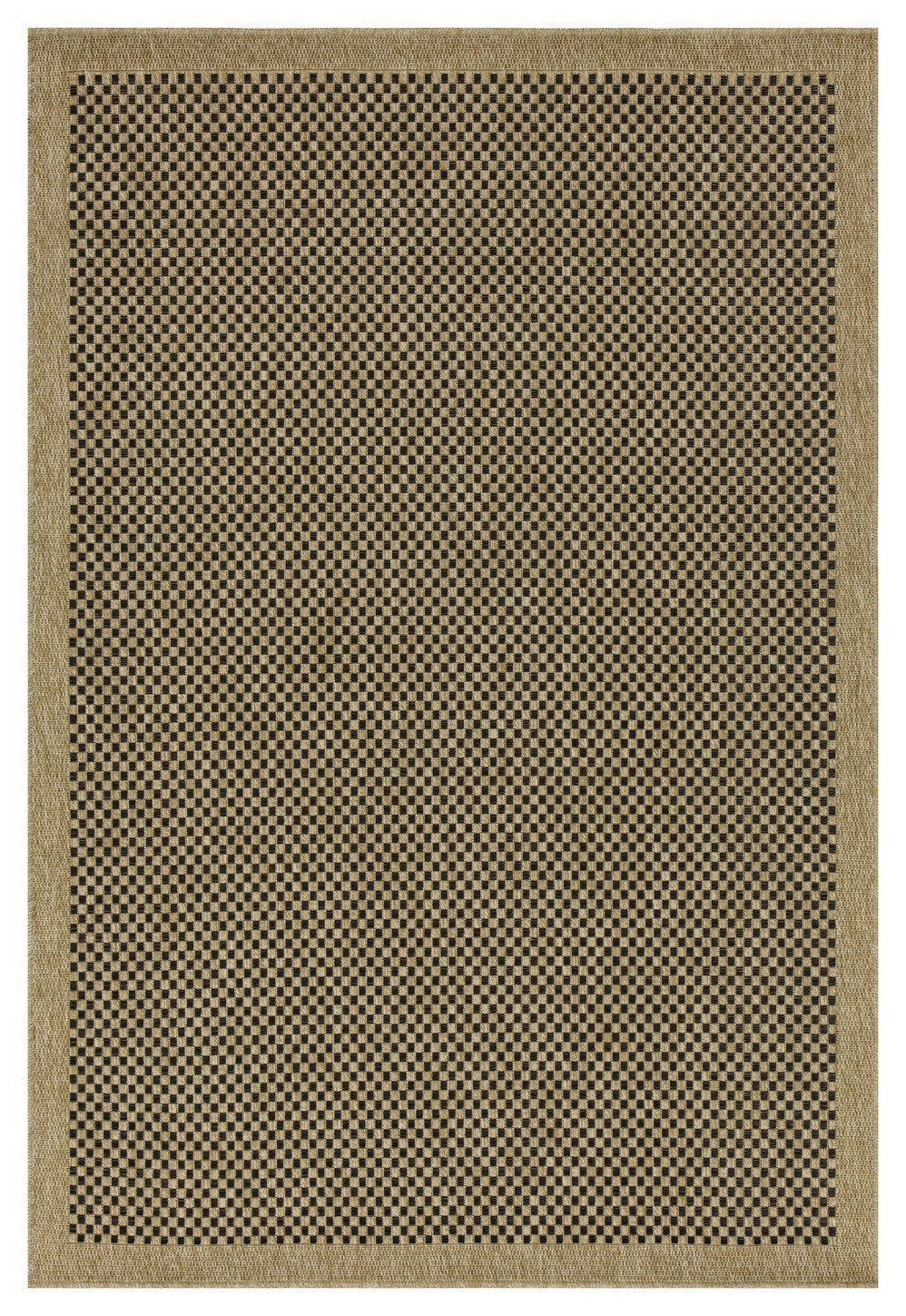Earth GC_NTL1003 Jute/Black 5 ft. 3 in. x 7 ft. 3 in. Indoor/Outdoor Area Rug