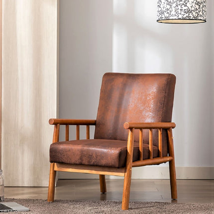 25'' Wide Classic Mid-Century Modern Arm Chair, Brown
