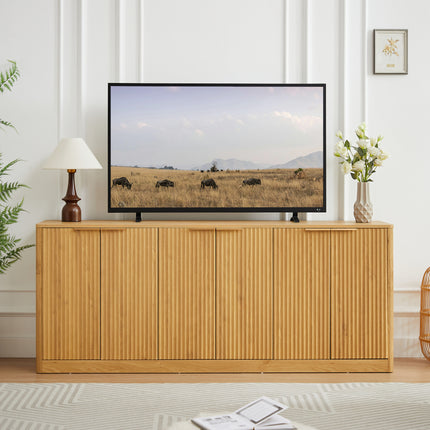 67-inch modern wavy sideboard with curved contour design storage cabinet