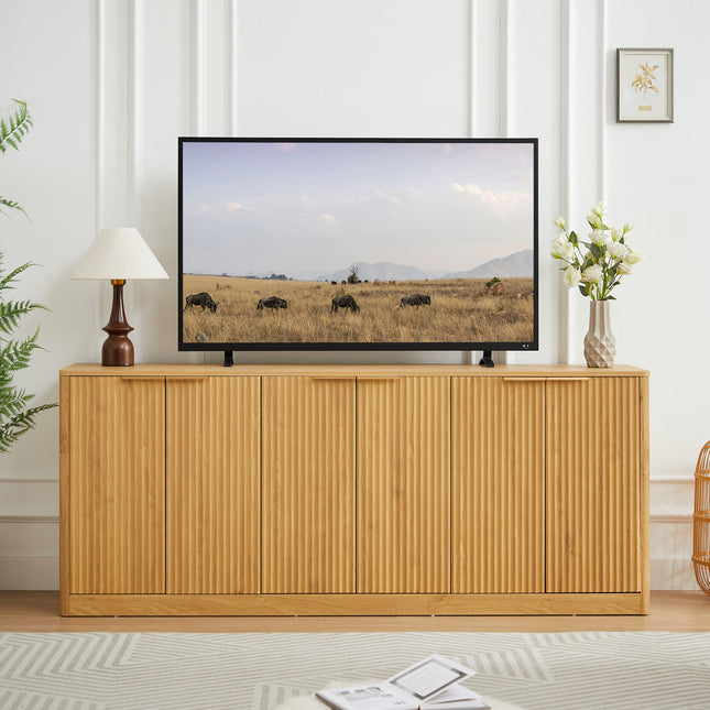 67-inch modern wavy sideboard with curved contour design storage cabinet