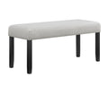 1pc Light Gray Upholstered Bench Soft Neutral Tone Dark Finish Legs Wooden Dining Room Furniture