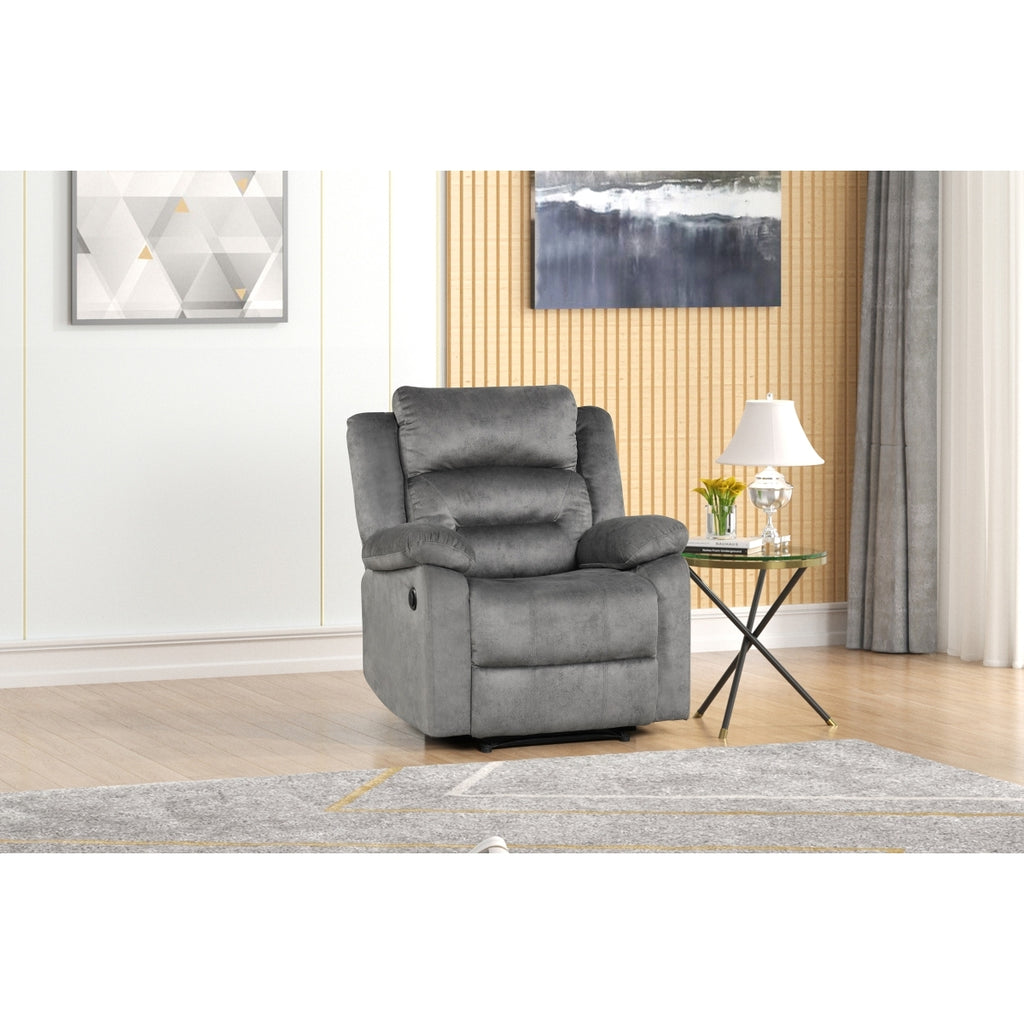 Gray Fabric Power Recliner Chair, Tufted Pillow Top Reclining Armchair Modern Living Room Upholstered Sofa Chair