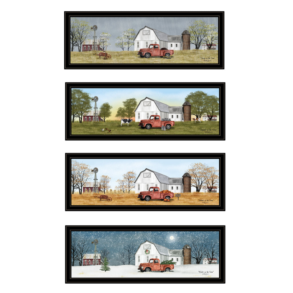 'Billy Jacobs Four Seasons Collection VII' 4-Piece Vignette by Billy Jacobs, Black Frame