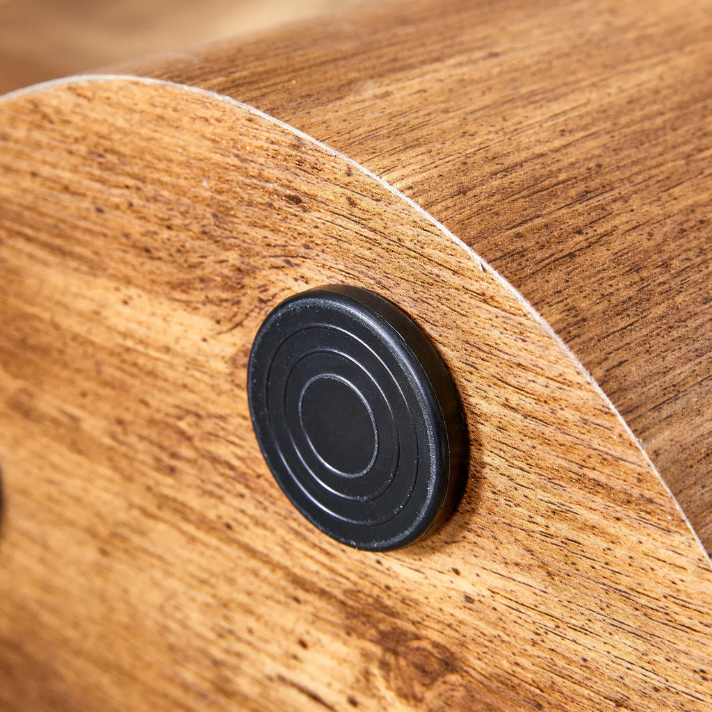 The cylindrical table with its patterned design can be easily integrated into a variety of interior styles, from coffee tables to small dining tables, workbenches or makeshift writing desks. - Eloy Royal