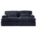 Double Chaise Lounge Chair Indoor,Oversized Upholstered Sleeper Cloud Couch,Deep Seat Luxury Sofa Bed,Sectional Sofa Chaise Love-seat,Corduroy Reading Chair for Living Room,No Assembly Required,Black
