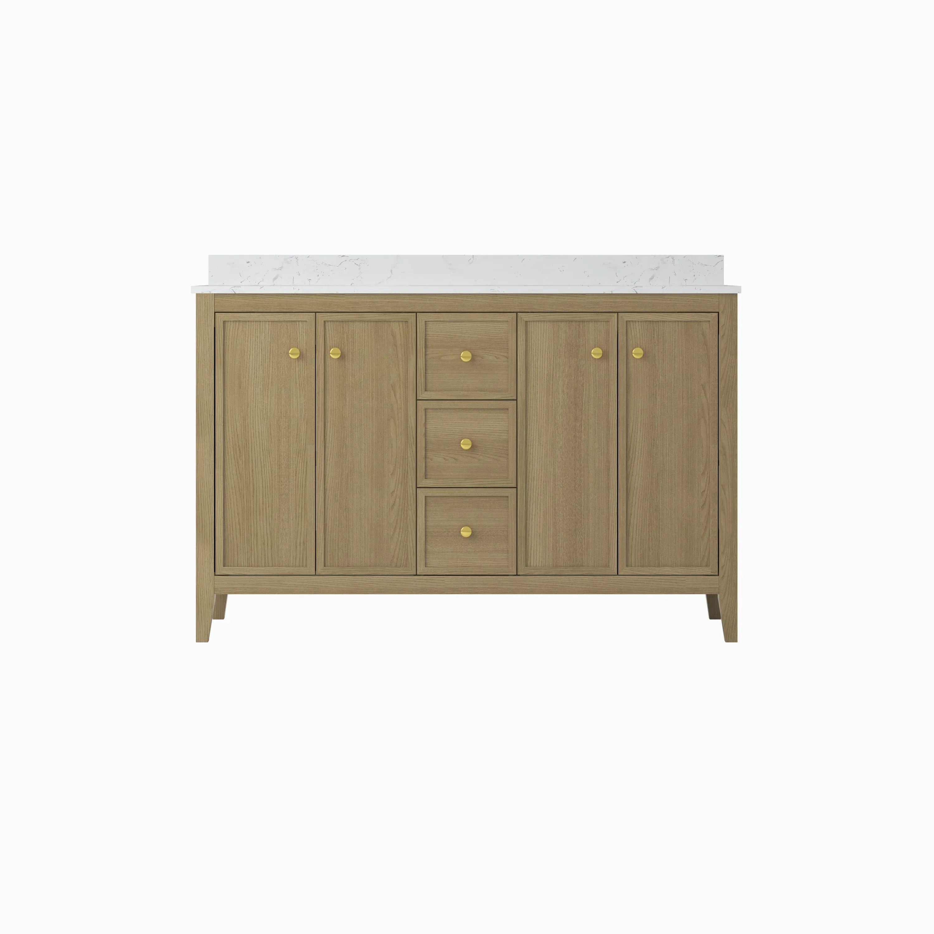 54' Bathroom Vanity Cabinet,Bathroom Wall-Mount Cabinet with Double Basins Sink - Eloy Royal
