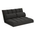 3-Fold Sofa Bed, Folding Mattress with 2 Pillows, Black - High-Density Foam Filling, Polyester Fabric