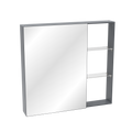 30'' x 28'' Medicine Cabinet with Mirror for Bathroom, Wall Mounted Bathroom Mirror with Storage, Adjustable Shelves, Aluminum Framework, Surface Mount Black Brown