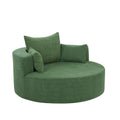 Modern 360° Swivel Accent Barrel Chair with Removable Pillows in Green Chenille for Living Room and Office