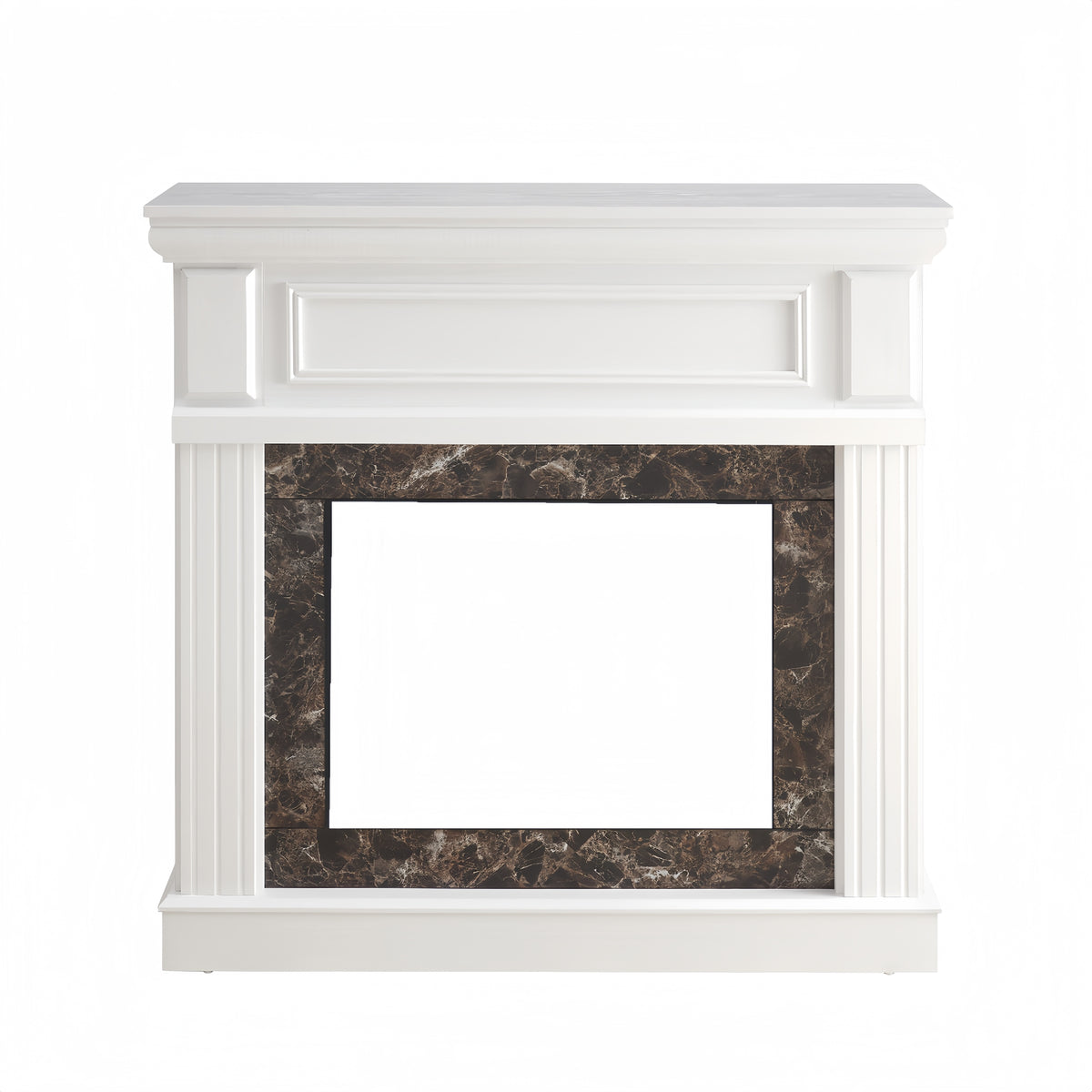 Only Mantel (NOT INCLUDED 23' FIREPLACE) -White,41.34'W*14'D*40'H